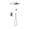 DAX Bathroom Rain Mixer Shower, Square Rainfall Shower Head System With Shower Trim And Hand Shower, Wall Mount, Brushed Nickel Finish (DAX-6813B-BN)