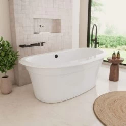Ella Sleek 66 Inch Double Ended Freestanding Bathtub - White
