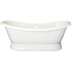 Empress Acrylic Double Slipper Pedestal Tub - No Faucet Drillings