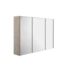 28" Medicine Cabinet Bathroom Vanity Mirror, Wall Mount, 3 Doors, Cloud, Serie Barcelona By VALENZUELA