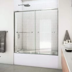 DreamLine Harmony 56-60 In. W X 58 In. H Semi-Frameless Bypass Tub Door -Bathroom Shop harmony tub door rs231 30d 30d 01 708wtsx45klu8arc