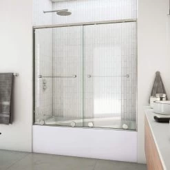 DreamLine Harmony 56-60 In. W X 58 In. H Semi-Frameless Bypass Tub Door -Bathroom Shop harmony tub door rs231 30d 30d 04 9n78vkxanu8mw1wu