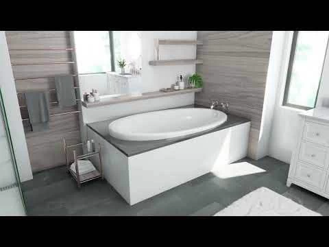 Marla 63 Inch Acrylic Drop-in Universal Drain Bathtub - White 2 Marla 63 Inch Acrylic Drop-in Universal Drain Bathtub - White - Image 2