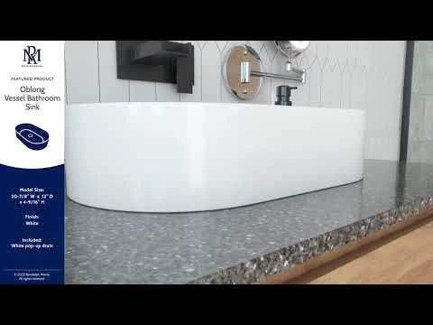 Minimalist Collection Ceramic Oblong Vessel Bathroom Sink 3 Minimalist Collection Ceramic Oblong Vessel Bathroom Sink - Image 3