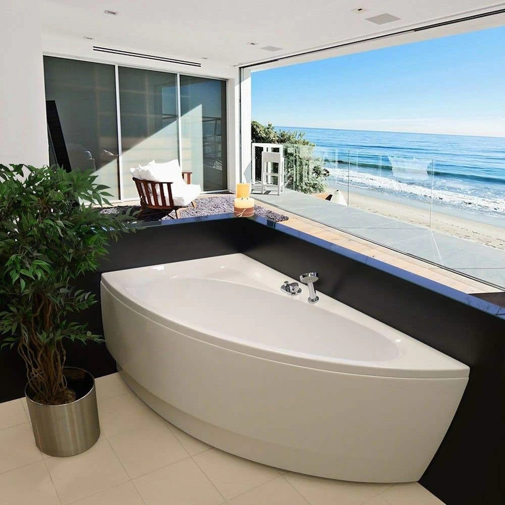 Idea 59 Inch Acrylic Corner Tub - No Faucet Drillings 2 Idea 59 Inch Acrylic Corner Tub - No Faucet Drillings - Image 2