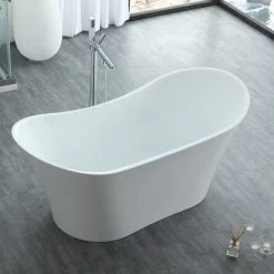 Layla 67 Inch Acrylic Double Slipper Freestanding Tub - No Faucet Drillings 13 Layla 67 Inch Acrylic Double Slipper Freestanding Tub - No Faucet Drillings -Bathroom Shop layla angle