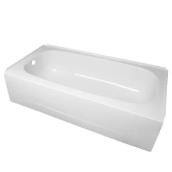 Archer 60 Inch Steel Alcove Bathtub - White -Bathroom Shop lg60apron l drain 2