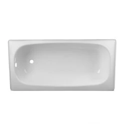 Archer 60 Inch Steel Alcove Bathtub - White -Bathroom Shop lg60apron l drain 4