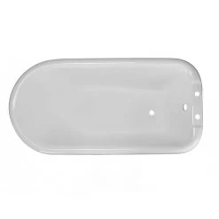 Heritage 60 Inch Cast Iron Clawfoot Tub Shower Package With British Telephone Faucet - White / Chrome Feet & Fixtures -Bathroom Shop lg60rt7wrbc 4 36