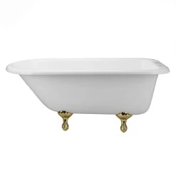 Heritage Cast Iron Classic Clawfoot Tub - Rim Faucet Drillings -Bathroom Shop lg60rt7wrbs 2 1 5