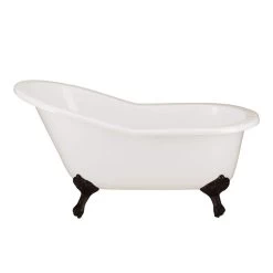 Adela 62 Inch Cast Iron Slipper Clawfoot Tub Package -Bathroom Shop lg60slf7wsib front 1 3