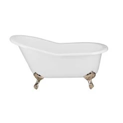 Adela 62 Inch Cast Iron Slipper Clawfoot Tub Package -Bathroom Shop lg60slf7wsin front 2 3