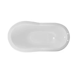 Adela 62 Inch Cast Iron Slipper Clawfoot Tub - Flat Rim - Rim Faucet Drillings -Bathroom Shop lg60slf7wsis top 3 6