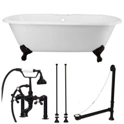 Cambridge Cast Iron Double Ended Clawfoot Tub Package - Rim Faucet Drillings 11 Cambridge Cast Iron Double Ended Clawfoot Tub Package - Rim Faucet Drillings -Bathroom Shop lg66de7wdiorb 2