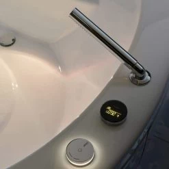 Pamela Acrylic 68 Inch Freestanding Round Bathtub - White -Bathroom Shop pam wht std 06