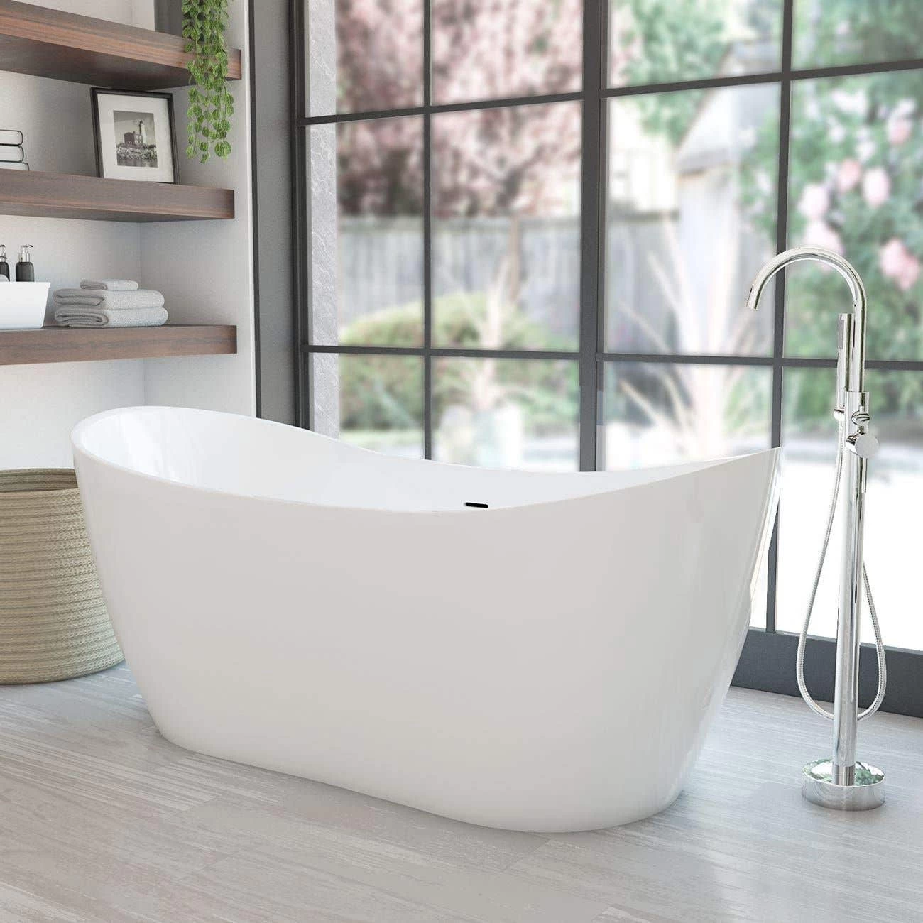 Philo Acrylic Double Slipper Freestanding Tub Package 4 Philo Acrylic Double Slipper Freestanding Tub Package - Image 4