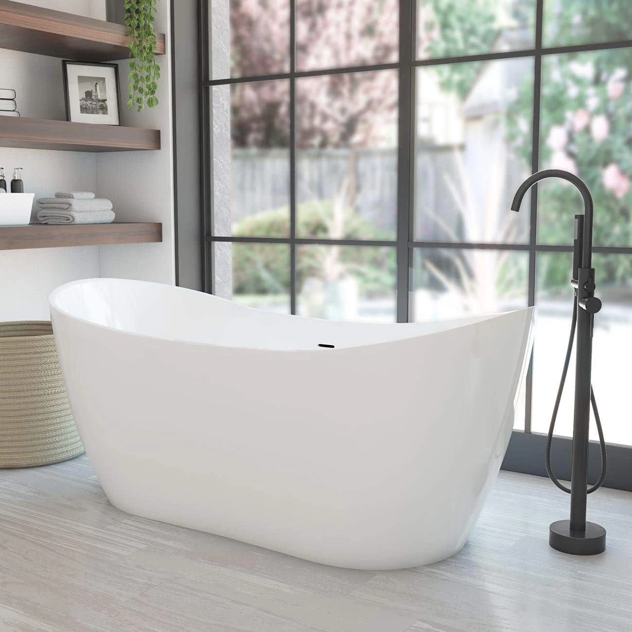 Philo Acrylic Double Slipper Freestanding Tub Package 6 Philo Acrylic Double Slipper Freestanding Tub Package - Image 6