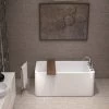 Purescape 56 Inch Acrylic Freestanding Double Ended Bathtub - White
