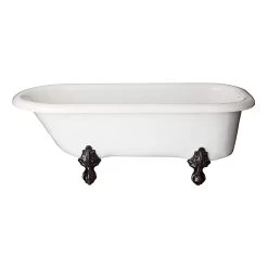 Regent Acrylic Classic Clawfoot Tub - Rim Faucet Drillings