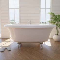 Barrett 66 Inch Double Ended Clawfoot Air Massage Tub - Made In USA -Bathroom Shop rm barrett air biwh c life 1