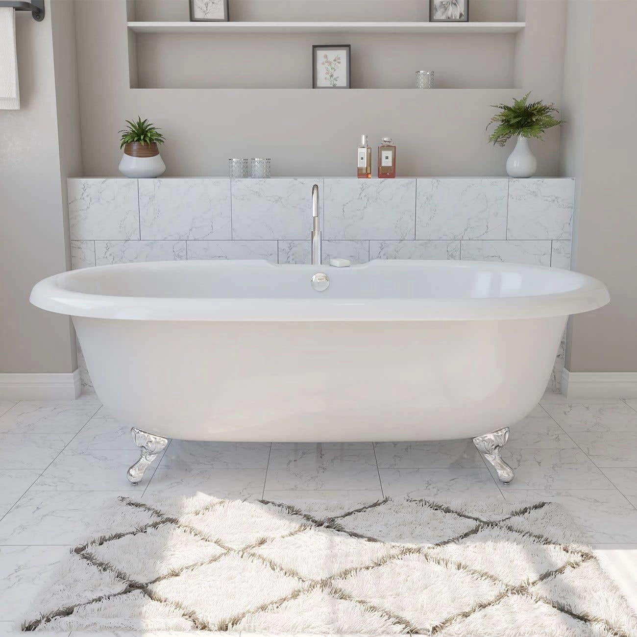 Lennox Acrylic Double Ended Clawfoot Tub - Made In USA 1 Lennox Acrylic Double Ended Clawfoot Tub - Made In USA