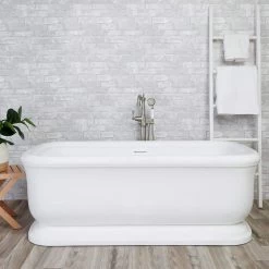 Sundance 67 Inch Matte White Acrylic Double Ended Freestanding Tub