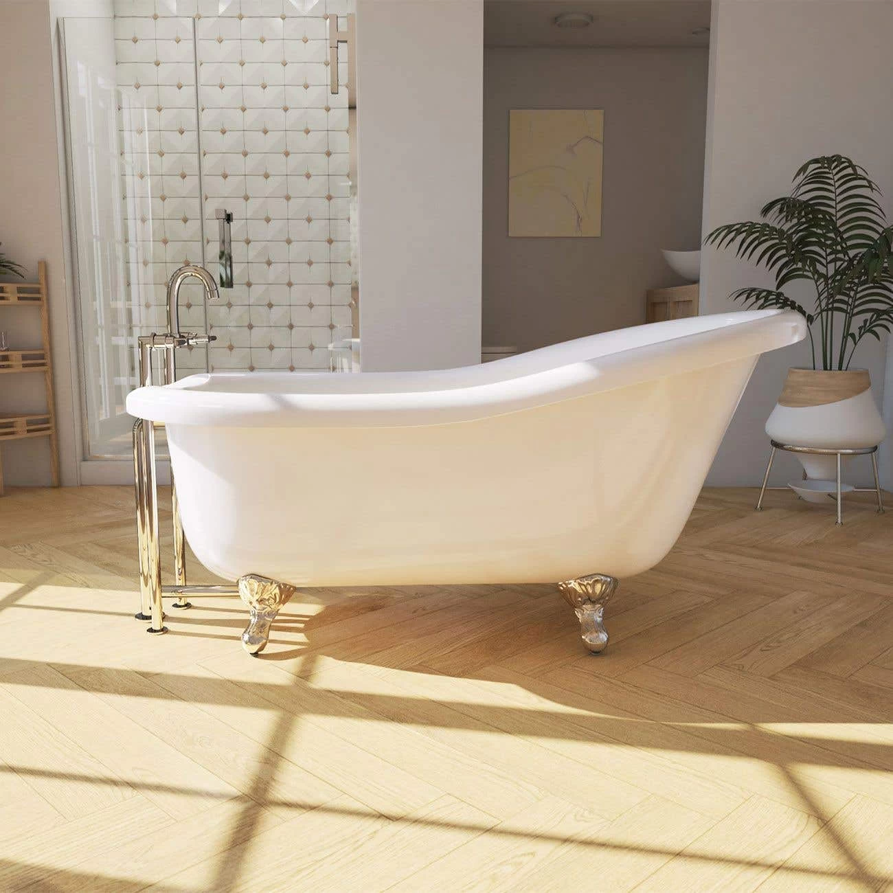 Versal Acrylic Slipper Clawfoot Tub - Made In USA 1 Versal Acrylic Slipper Clawfoot Tub - Made In USA