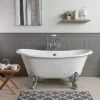 Monarch Cast Iron Double Slipper Clawfoot Tub - No Faucet Drillings - Monarch Feet