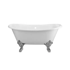 Monarch Cast Iron Double Slipper Clawfoot Tub - No Faucet Drillings - Monarch Feet 11 Monarch Cast Iron Double Slipper Clawfoot Tub - No Faucet Drillings - Monarch Feet -Bathroom Shop rm59ds0 mc front 1 2
