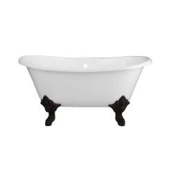 Monarch Cast Iron Double Slipper Clawfoot Tub - No Faucet Drillings - Monarch Feet 12 Monarch Cast Iron Double Slipper Clawfoot Tub - No Faucet Drillings - Monarch Feet -Bathroom Shop rm59ds0 morb front 1