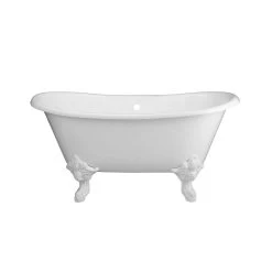 Monarch Cast Iron Double Slipper Clawfoot Tub - No Faucet Drillings - Monarch Feet 13 Monarch Cast Iron Double Slipper Clawfoot Tub - No Faucet Drillings - Monarch Feet -Bathroom Shop rm59ds0 mw front 1