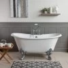 Monarch Cast Iron Double Slipper Clawfoot Tub - Rim Faucet Drillings - Monarch Feet