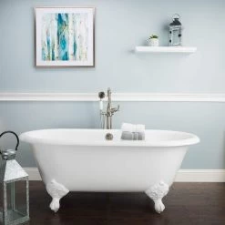 Kensington Cast Iron Double Ended Clawfoot Tub - No Faucet Drillings