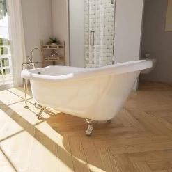 Versal Acrylic Slipper Clawfoot Tub - Made In USA 11 Versal Acrylic Slipper Clawfoot Tub - Made In USA -Bathroom Shop rm60sl0acwh c life angle