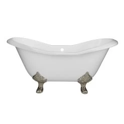 Grace Cast Iron Double Slipper Tub - No Faucet Drillings -Bathroom Shop rm61ds7lpbn front 1 2 2
