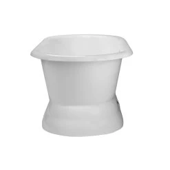 Laurent 60 Inch Cast Iron Double Ended Pedestal Tub Package - White / Chrome Fixtures -Bathroom Shop rm66de0ped 4 3