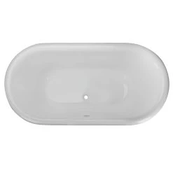 Laurent 60 Inch Cast Iron Double Ended Pedestal Tub Package - White / Chrome Fixtures -Bathroom Shop rm66de0ped 6 3