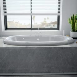 Brigham Acrylic Double Ended Drop In Heated Soaking Tub - Right Side Heater - Made In USA