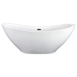 Parker 69 Inch Acrylic Double Ended Freestanding Tub - No Faucet Drillings 11 Parker 69 Inch Acrylic Double Ended Freestanding Tub - No Faucet Drillings -Bathroom Shop rma180 mb front