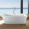 Ella 63 Inch Acrylic Double Ended Freestanding Tub - No Faucet Drillings