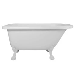 Stratford Acrylic Classic Clawfoot Tub - Rim Faucet Drillings - Lion Paw Feet -Bathroom Shop rma54rt7wlpw 1 4