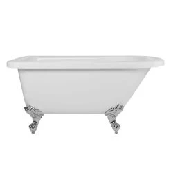 Savanna 60 Inch Acrylic Clawfoot Tub & Shower Package - White / Chrome Feet & Fixtures -Bathroom Shop rma54rt7wrbc front 1 2