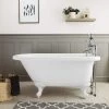 Savanna 54 Inch Acrylic Classic Rolltop Clawfoot Tub Package - White / White Feet & Chrome Fixtures