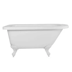 Savanna 54 Inch Acrylic Classic Rolltop Clawfoot Tub Package - White / White Feet & Chrome Fixtures 8 Savanna 54 Inch Acrylic Classic Rolltop Clawfoot Tub Package - White / White Feet & Chrome Fixtures -Bathroom Shop rma54rt7wrbw front 2 1