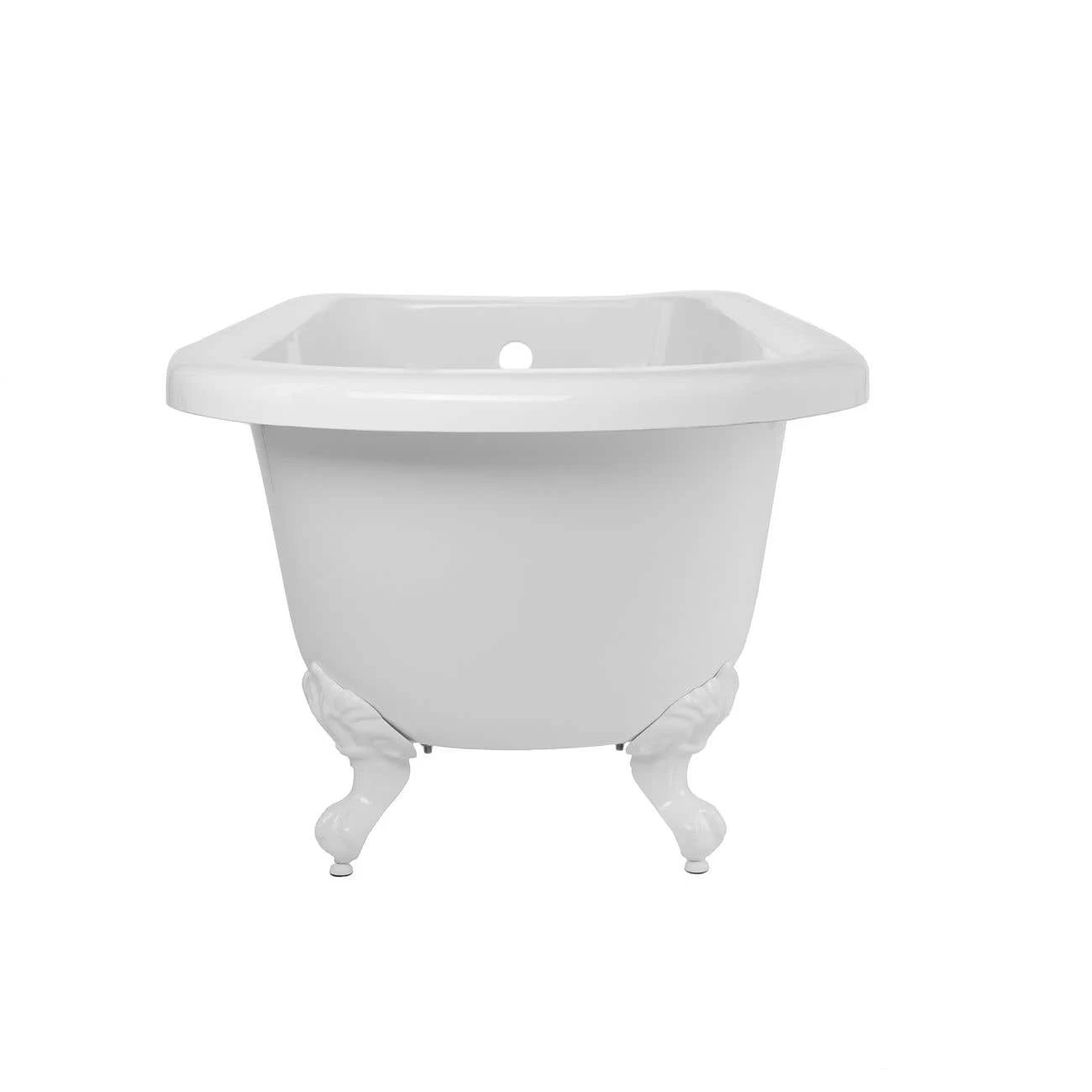 Savanna 54 Inch Acrylic Classic Rolltop Clawfoot Tub Package - White / White Feet & Chrome Fixtures 4 Savanna 54 Inch Acrylic Classic Rolltop Clawfoot Tub Package - White / White Feet & Chrome Fixtures - Image 4