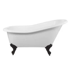 Aurora Acrylic Slipper Clawfoot Tub - Rim Faucet Drillings - Imperial Ball & Claw Feet -Bathroom Shop rma57sl7wsib 1