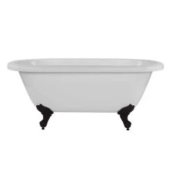 Windsor Acrylic Double Ended Clawfoot Tub - Continuous Roll Rim - No Faucet Drillings - Ball & Claw Feet 9 Windsor Acrylic Double Ended Clawfoot Tub - Continuous Roll Rim - No Faucet Drillings - Ball & Claw Feet -Bathroom Shop rma60de0wdib front 2