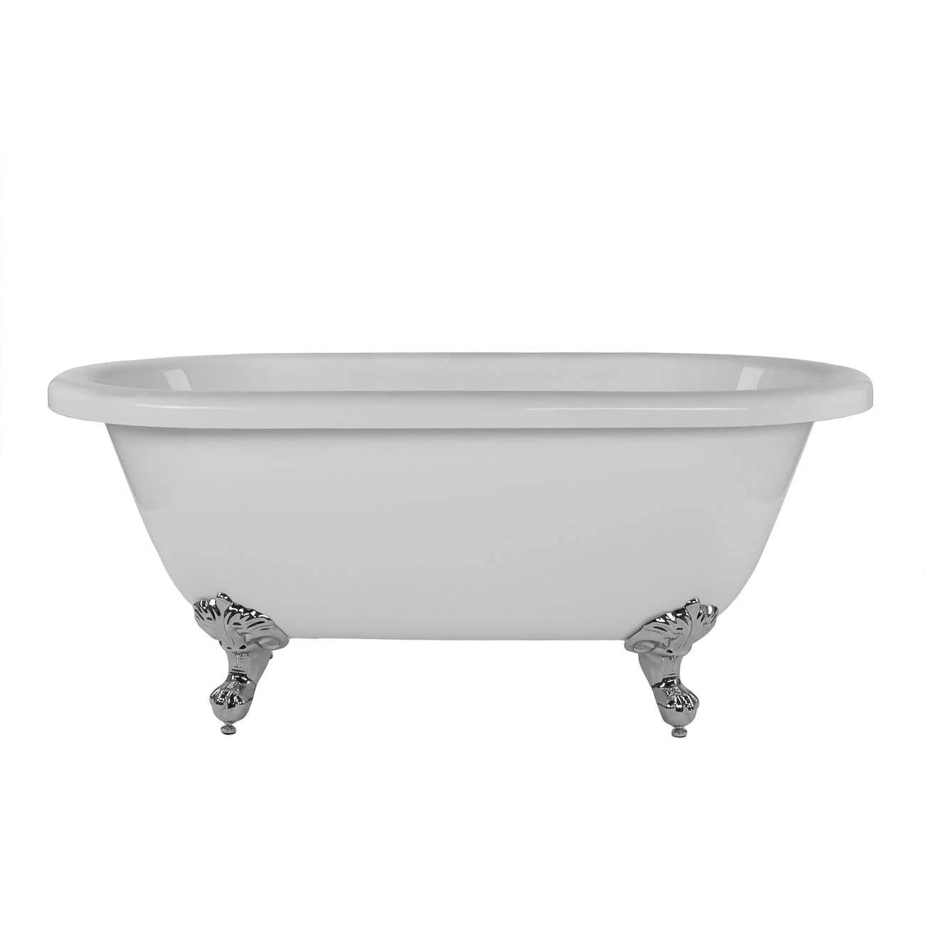 Windsor Acrylic Double Ended Clawfoot Tub - Continuous Roll Rim - No Faucet Drillings - Ball & Claw Feet 6 Windsor Acrylic Double Ended Clawfoot Tub - Continuous Roll Rim - No Faucet Drillings - Ball & Claw Feet - Image 6