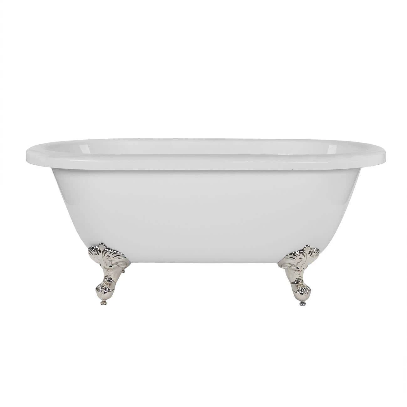 Windsor Acrylic Double Ended Clawfoot Tub - Continuous Roll Rim - No Faucet Drillings - Ball & Claw Feet 4 Windsor Acrylic Double Ended Clawfoot Tub - Continuous Roll Rim - No Faucet Drillings - Ball & Claw Feet - Image 4