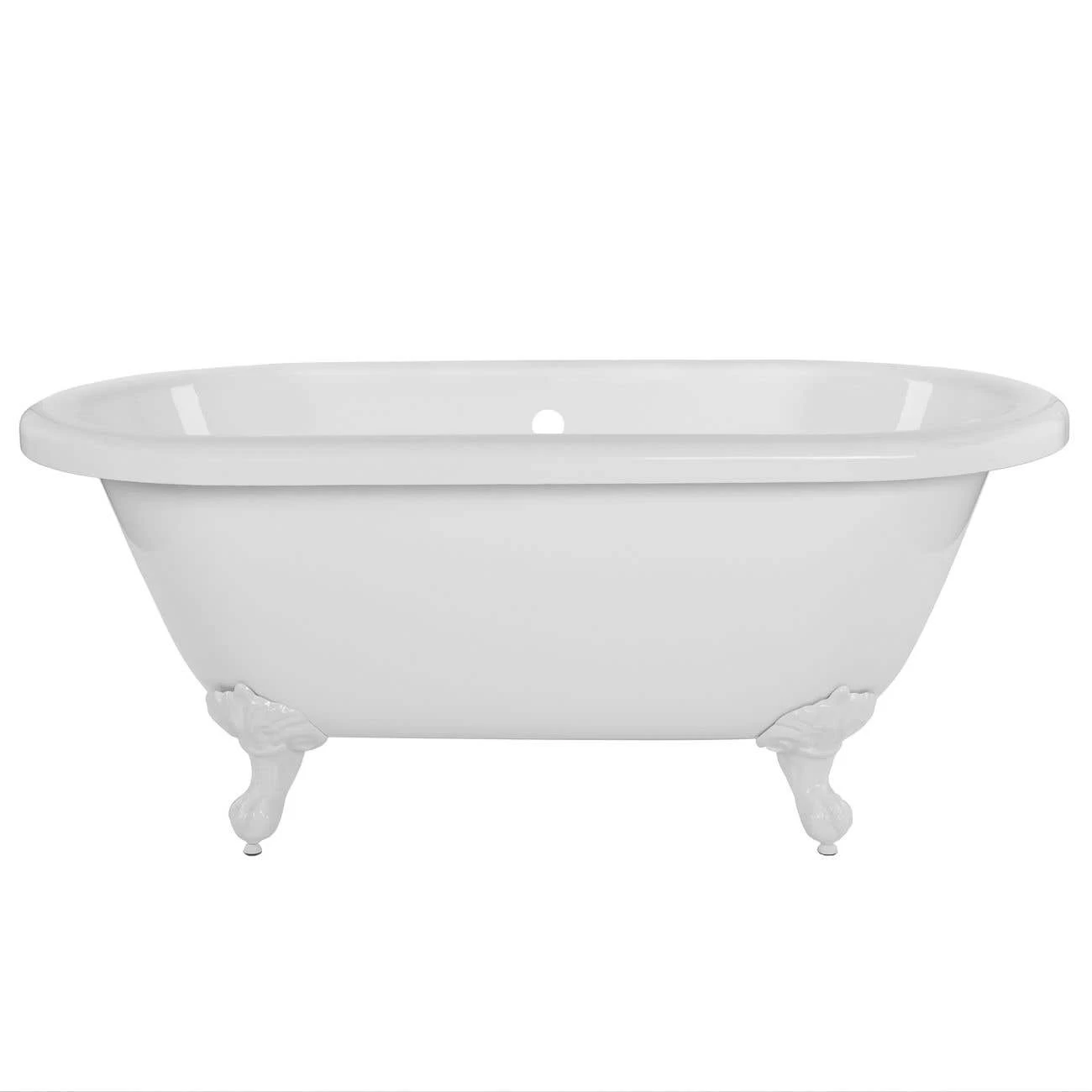 Windsor Acrylic Double Ended Clawfoot Tub - Continuous Roll Rim - No Faucet Drillings - Ball & Claw Feet 5 Windsor Acrylic Double Ended Clawfoot Tub - Continuous Roll Rim - No Faucet Drillings - Ball & Claw Feet - Image 5